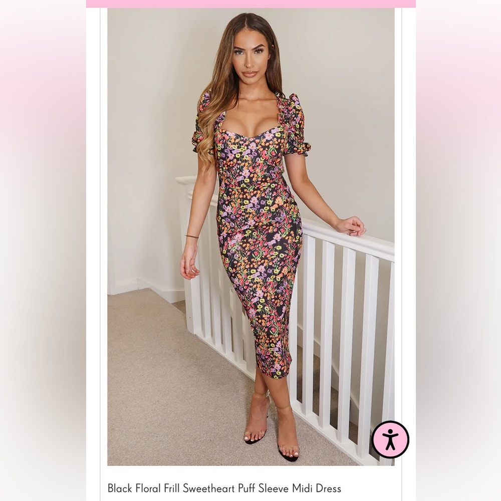 Pretty little thing midi dress size US 4 worn once to a wedding